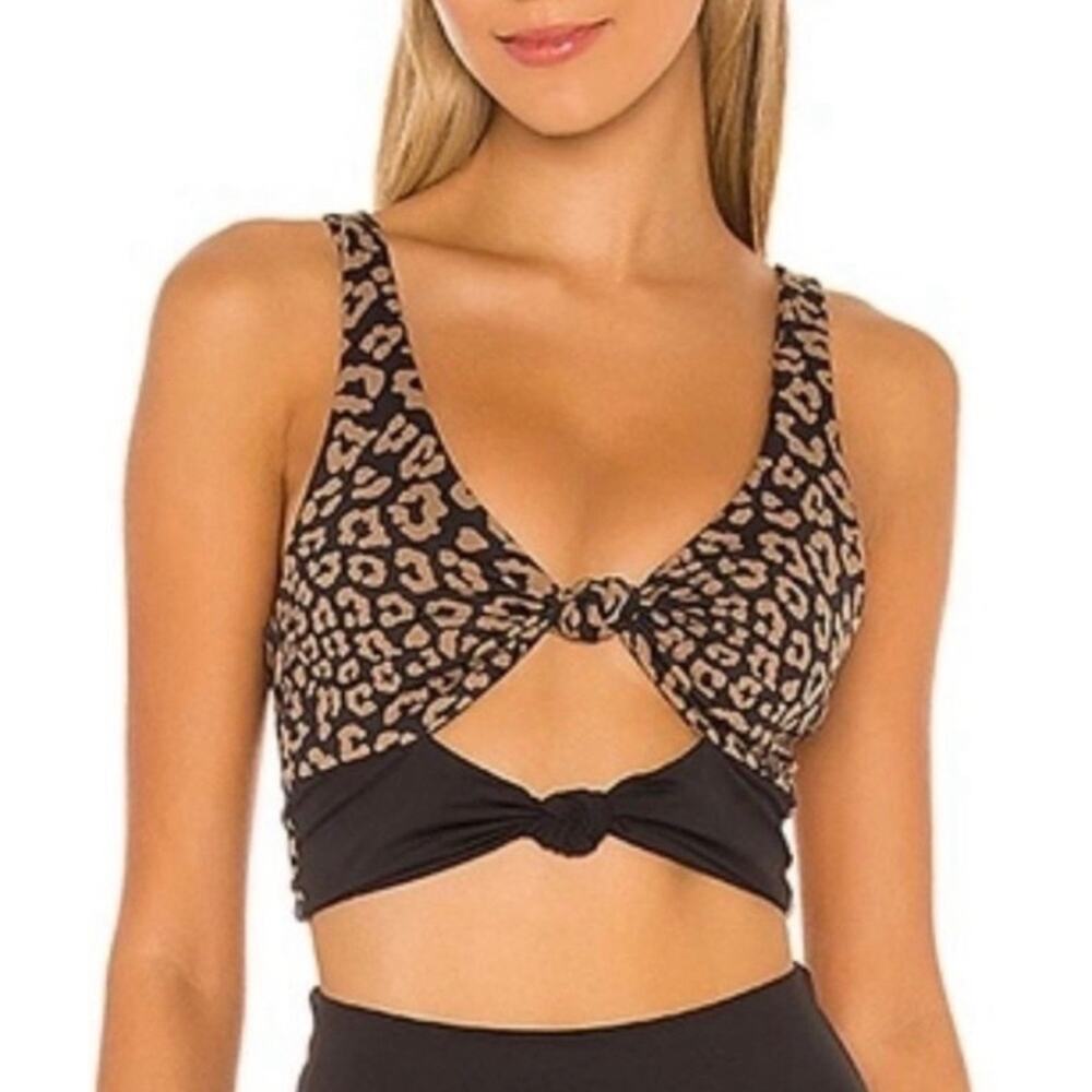 Beach Riot Leopard Bikini Top NWT | XS | Knotted Front Swim Top